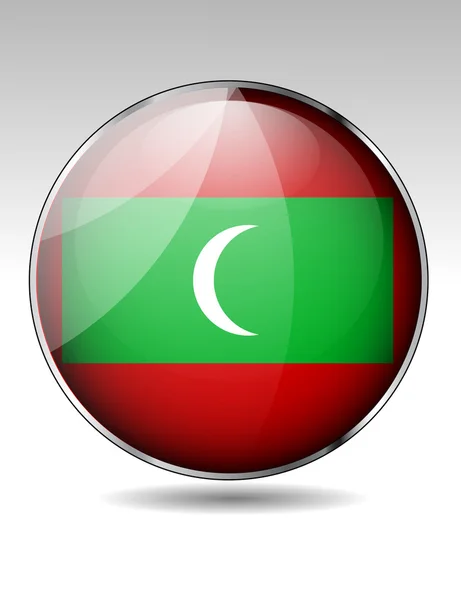 马尔代夫国旗按钮 — 图库矢量图片