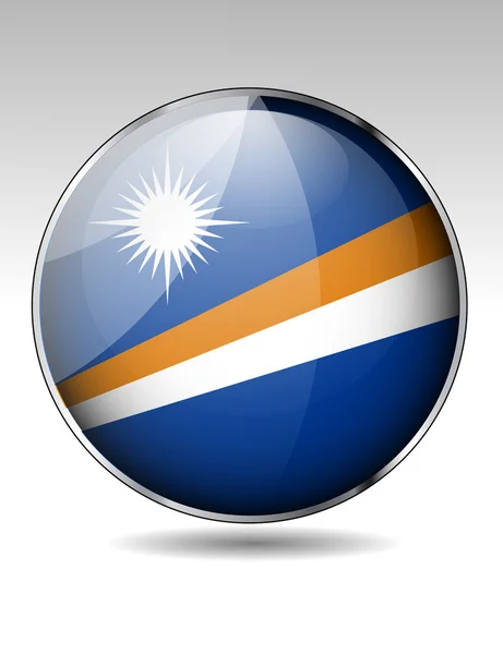 Marshall Islands flag button — Stock Vector