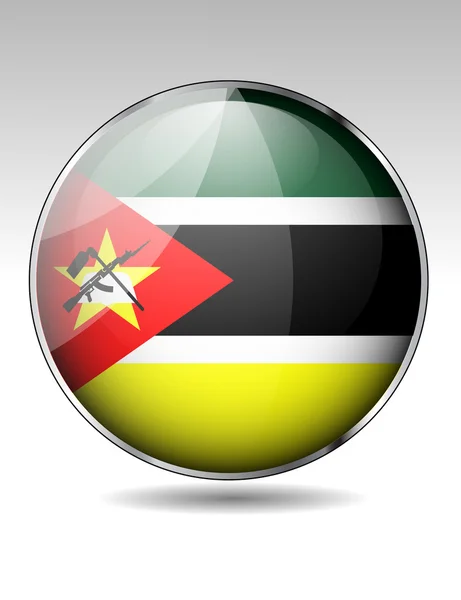 Botão bandeira de Moçambique — Vetor de Stock