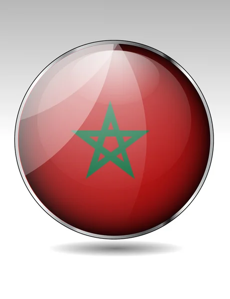 Morocco flag button — Stock Vector