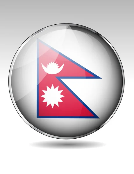 ネパール フラグ ボタン — ストックベクタ