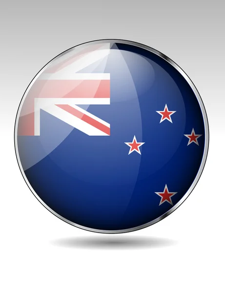 Nuevo botón de bandera de Zealand — Vector de stock