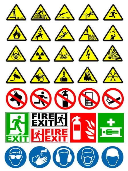 安全性と警告標識 — ストックベクタ