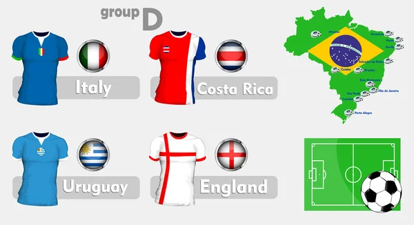 Brasile gruppo campionato di calcio — Vettoriale Stock