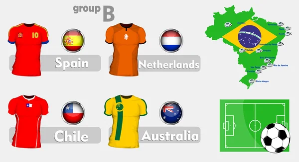 Brasile gruppo campione di calcio chip — Vettoriale Stock