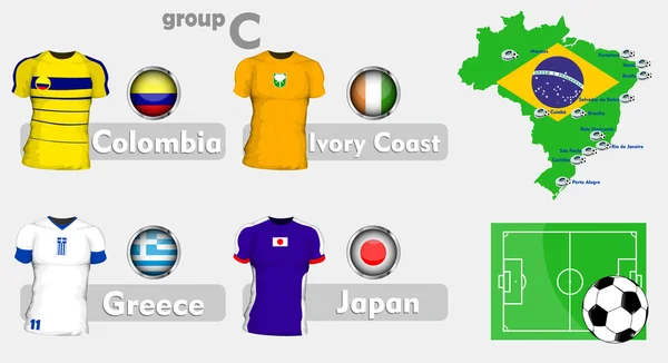 Brésil groupe de championnat de football — Image vectorielle