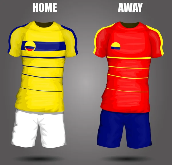 Camiseta de fútbol Colombia — Vector de stock