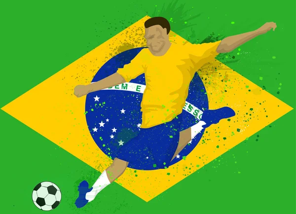 Brasil jogador de futebol — Vetor de Stock
