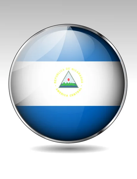 Botón bandera de Nicaragua — Archivo Imágenes Vectoriales