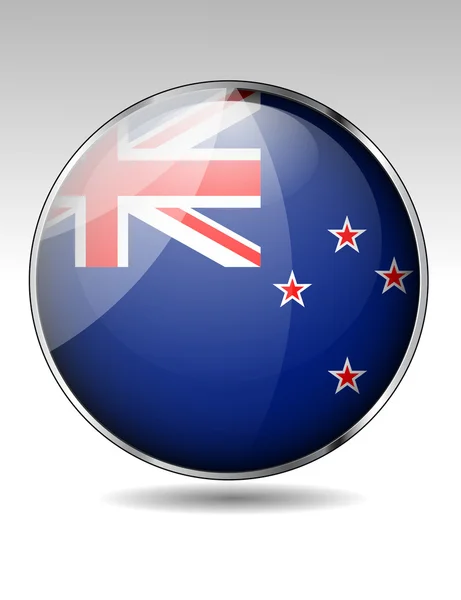 Nuevo botón de bandera de Zealand — Vector de stock