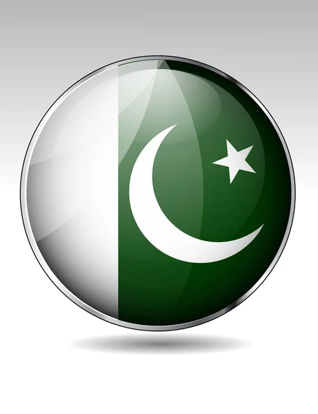 Pakistan bayrağı düğmesi — Stok Vektör