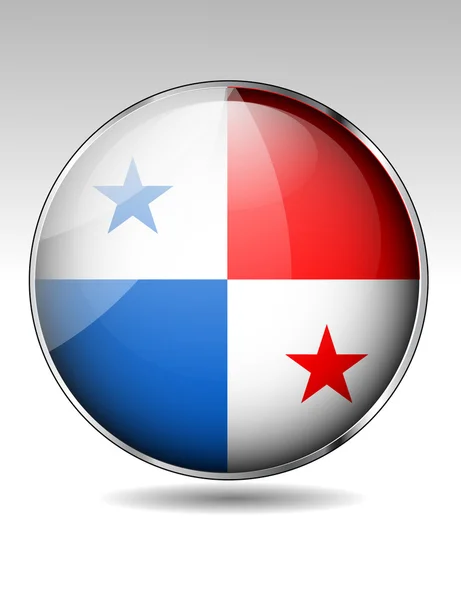 Panama flag button — Stock Vector