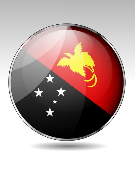 Papua New Guinea flag button — Stock Vector