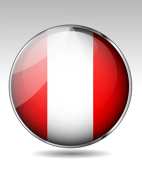 Botón bandera perú — Vector de stock