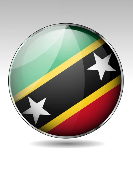 Saint Kitts and Nevis flag button — Stock Vector
