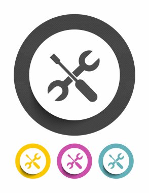 tornavida ve anahtar işareti simgesi