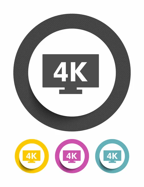 Icône de signe de télévision 4K — Image vectorielle