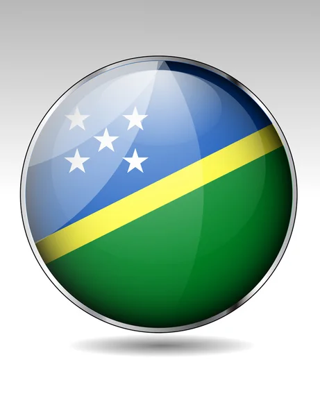 Solomon Islands flag button — Stock Vector