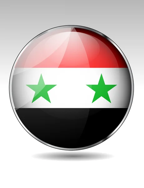 Syria flag button — Stock Vector