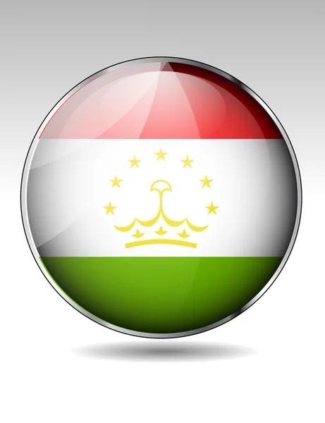 Tajikistan flag button — Stock Vector