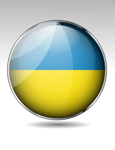 Botón de bandera ucraniana — Vector de stock