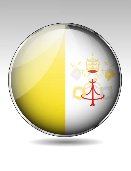 Vatican flag button — Stock Vector