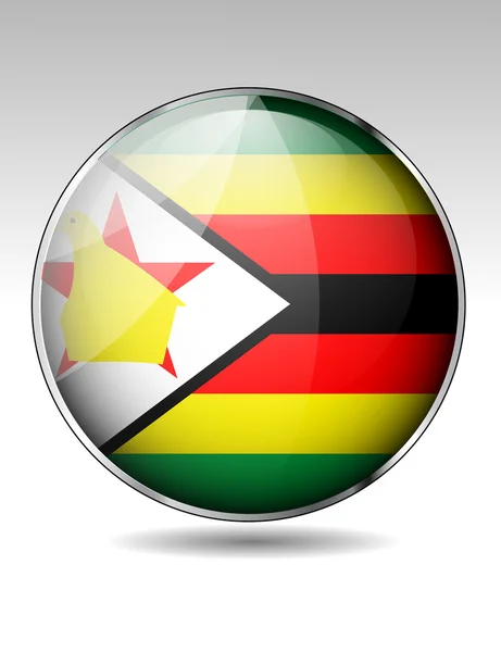 Botón bandera Zimbabue — Vector de stock