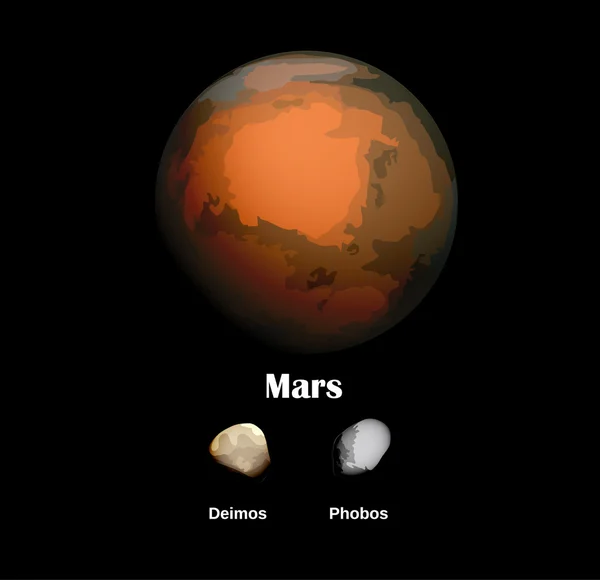 Księżyce Marsa i ona — Wektor stockowy