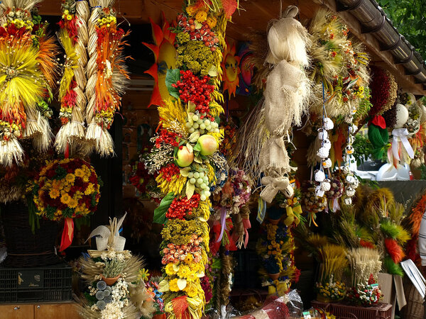 Garlands of dried flowers