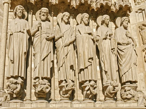 Notre-dame de paris, portal do juízo final. — Fotografia de Stock