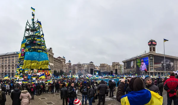 Raduno per l'integrazione europea nel centro di Kiev — Foto Stock