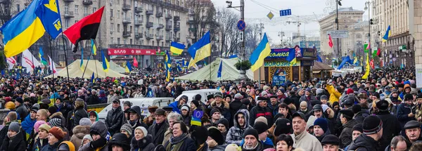 Rajd dla europejskiej integracji w centrum Kijowa — Zdjęcie stockowe