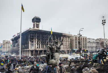 Maidan after cessation of clashes clipart