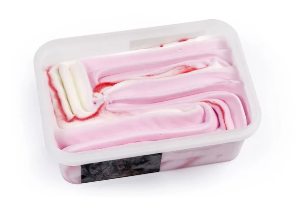 Helado Frutas Congeladas Con Relleno Frambuesa Recipiente Plástico Rectangular Abierto Imágenes De Stock Sin Royalties Gratis