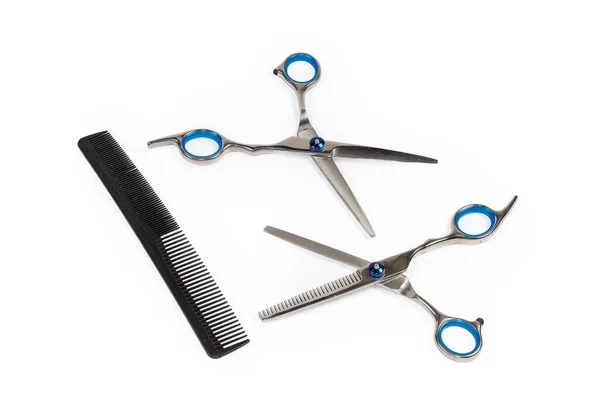 Professional Stainless Steel Normal Hairdressers Scissors Hair Thinning Scissor Plastic — Stock Photo, Image