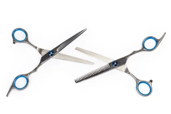 Professional Stainless Steel Normal Hairdressers Scissors Hair Thinning Scissor White — 스톡 사진