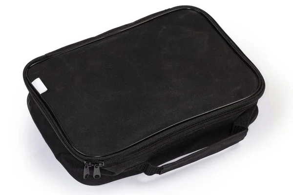 Black Soft Case Equipment Accessories Form Small Rectangular Flat Textile — Fotografia de Stock