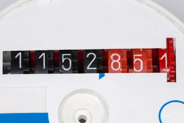Disk Digital Mechanical Counter Component Water Meter Fragment Front Panel — Stok fotoğraf