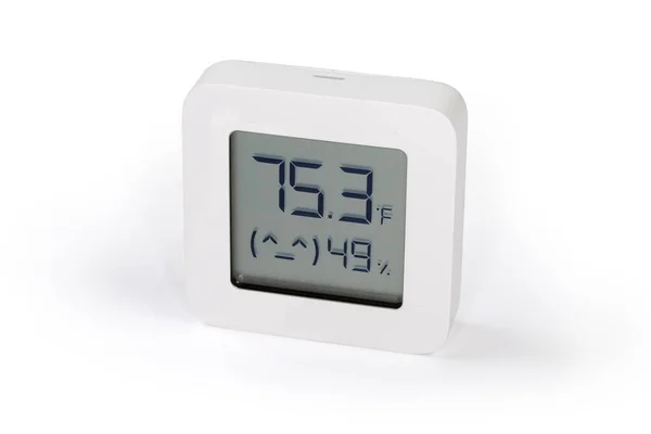 Mini Termómetro Digital Interior Que Muestra Temperatura Grados Fahrenheit Con — Foto de Stock