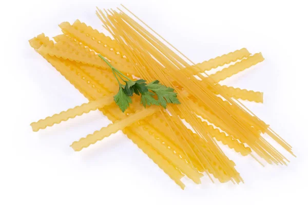 Rauwe Lange Lint Vormige Pasta Met Golvende Randen Bekend Als — Stockfoto