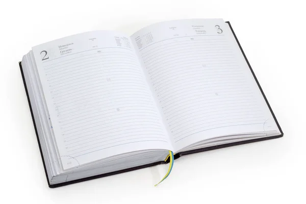 Open Ukrainian English Languages Business Diary White Background — 스톡 사진