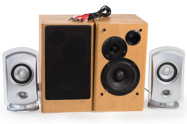 Pair Home High Fidelity Two Way Loudspeaker Systems Bass Reflex — Stockfoto