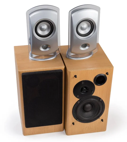 Pair Home High Fidelity Two Way Loudspeaker Systems Bass Reflex — Stockfoto