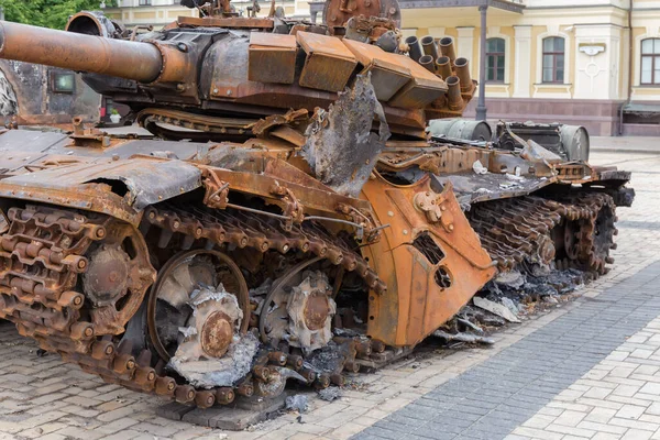 Quiiv Ucrânia Junho 2022 Exposição Equipamentos Militares Russos Destruídos Durante — Fotografia de Stock