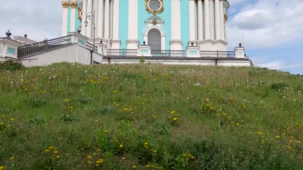 Kostel Ondřeje Století Kyjev Ukrajina — Stock video
