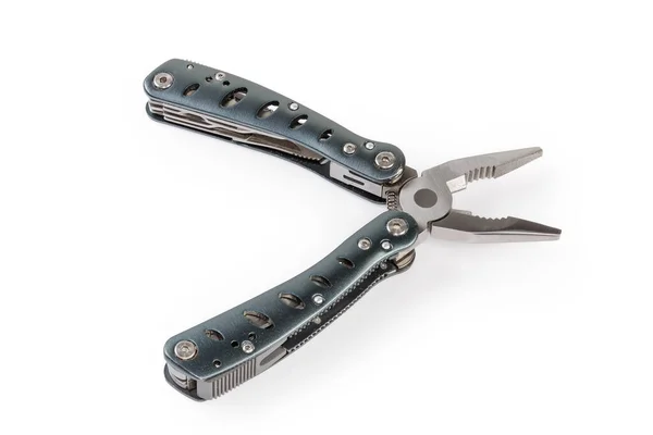 Multi Tool Metal Handles Open Pliers White Background — 스톡 사진