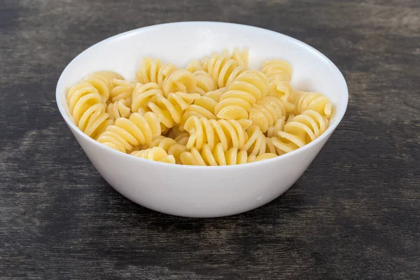 Boiled Spiral Pasta Also Known Fusilli Rotini Pasta Small White — стоковое фото