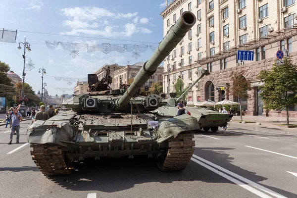 Kyiv Ukraine August 2022 Exposition Russian Military Equipment Destroyed Hostilities — Stok fotoğraf