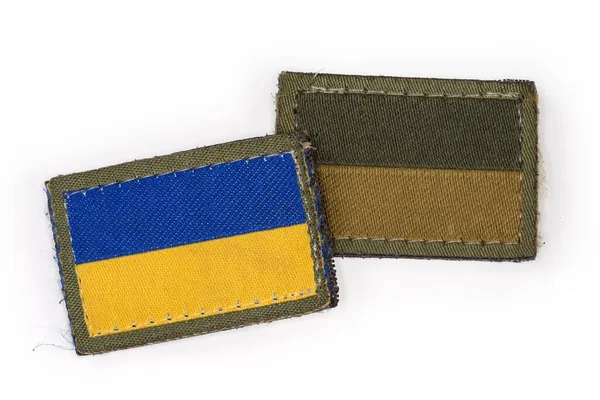 Textile Usual Blue Yellow Ukrainian Flag Patch Sticker Camouflage Drab — Stockfoto