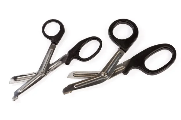 Two Pairs Stainless Steel Trauma Shears Different Sizes Cutting Clothing — Stock Photo, Image